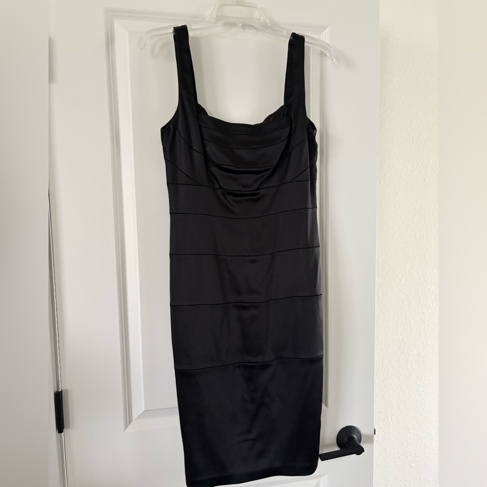 Jax Black Cowl Neck Tiered Midi Dress